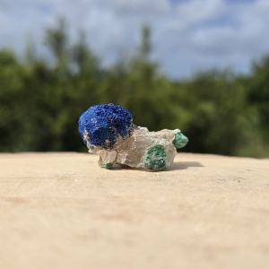 Blueberry Azurite and Malachite on Matrix