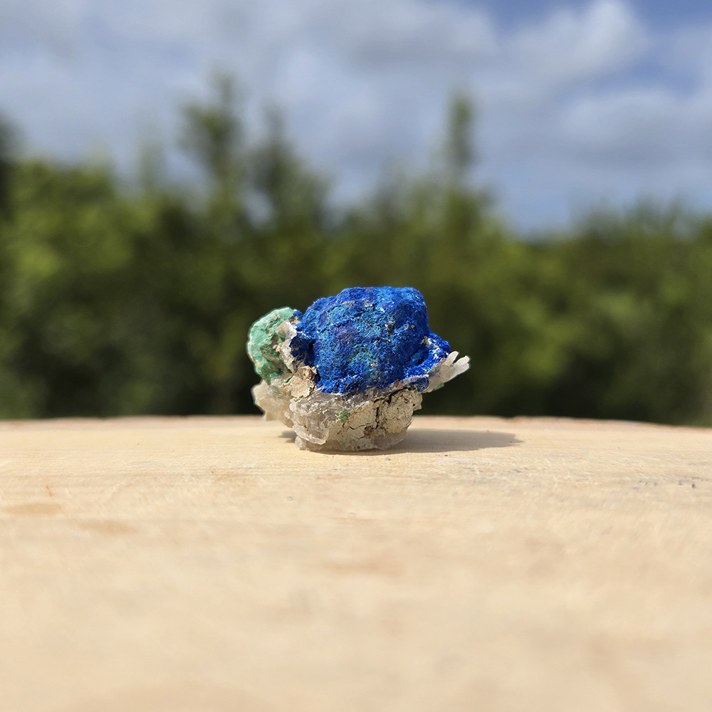 Blueberry Azurite and Malachite on Matrix