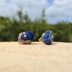 Blueberry Azurite on Matrix Pair