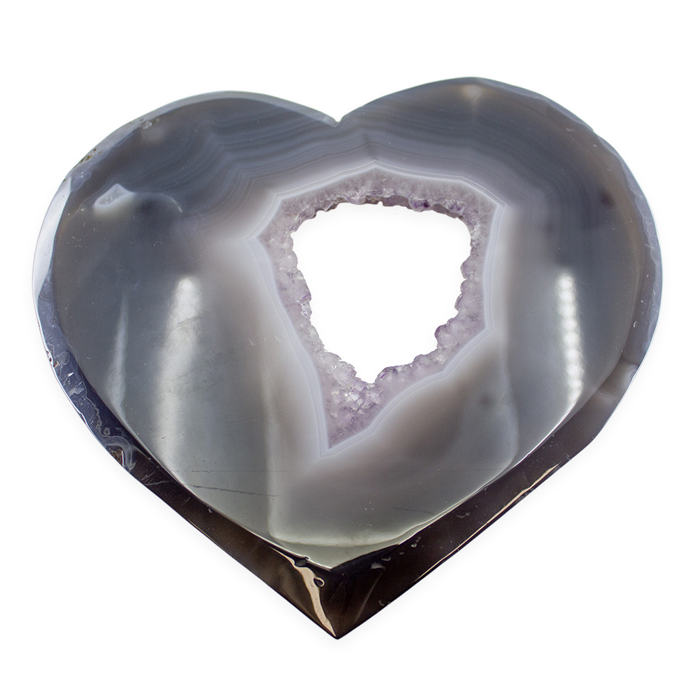 Amethyst Agate Heart on Stand - Image 3