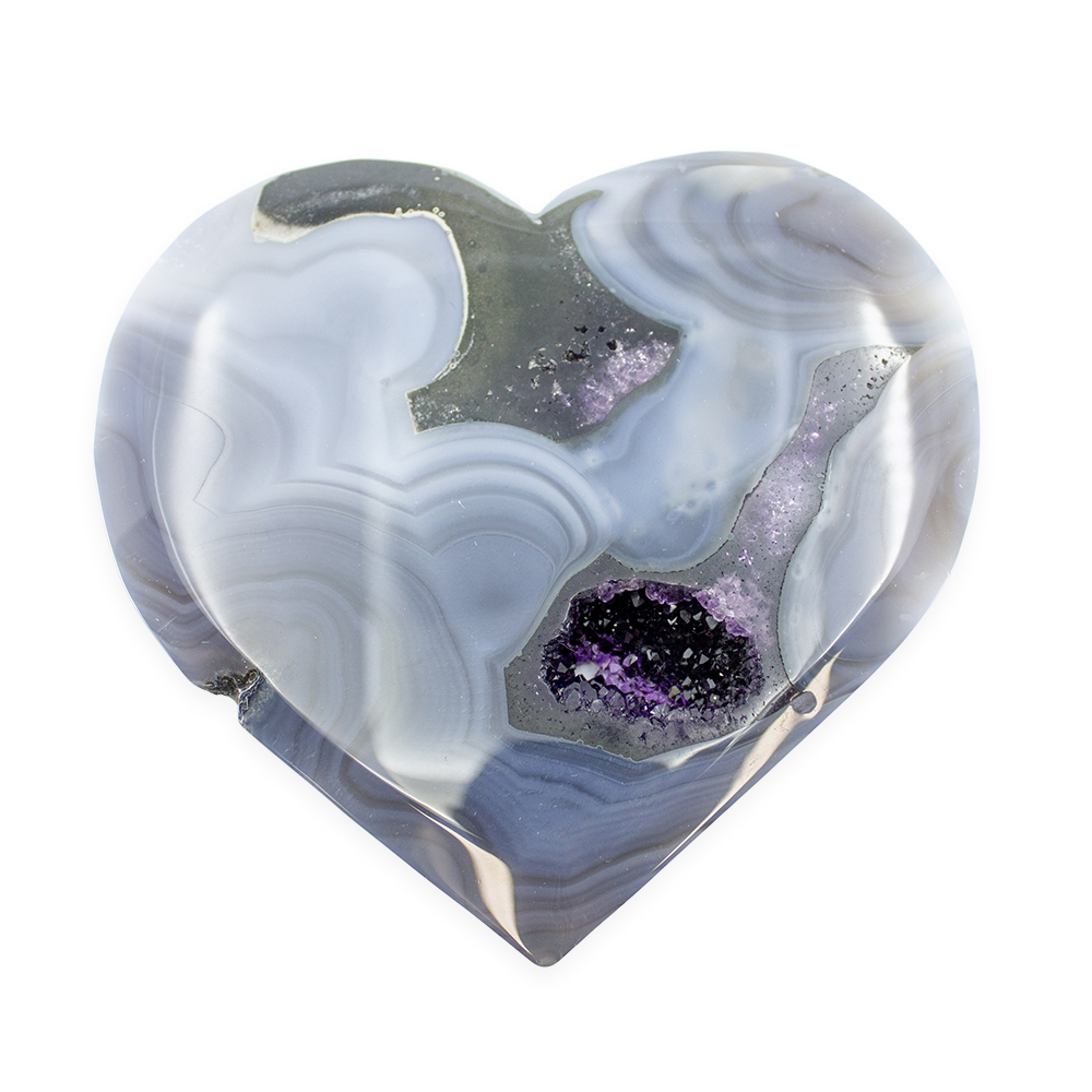 Amethyst Agate Heart on Stand - Image 2