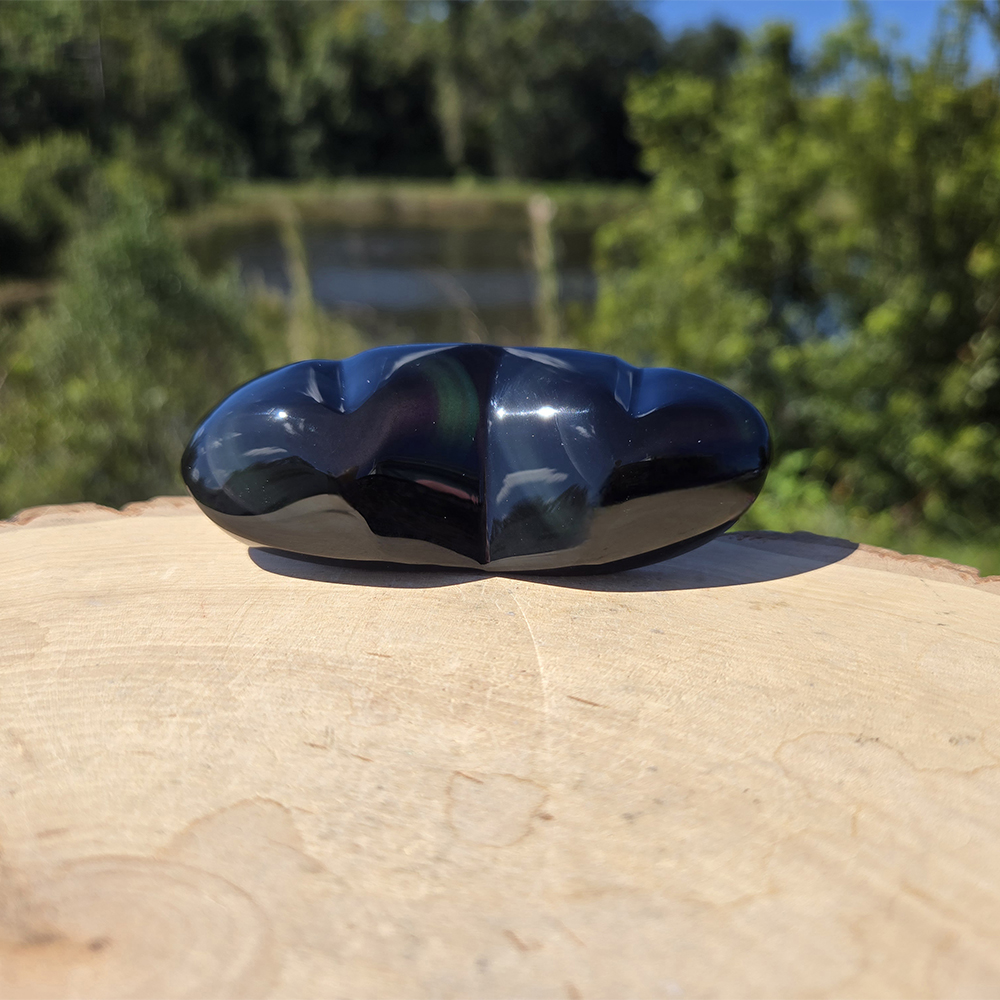 Rainbow Obsidian Double Heart