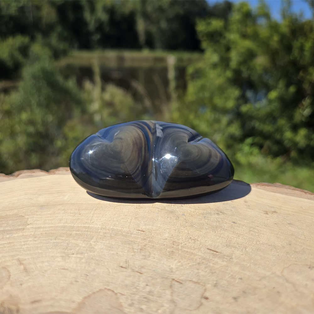 Rainbow Obsidian Double Heart