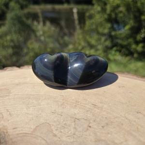 Rainbow Obsidian Double Heart