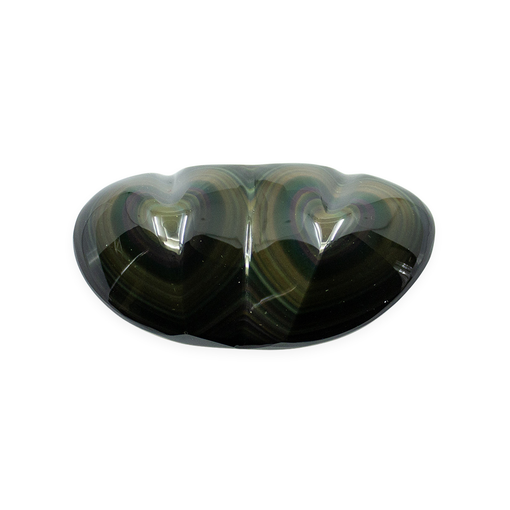 Rainbow Obsidian Double Heart - Image 3
