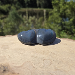 Rainbow Obsidian Double Heart