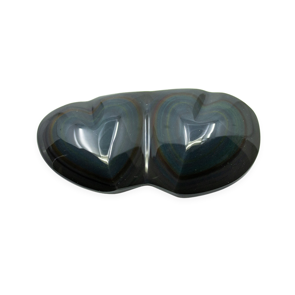 Rainbow Obsidian Double Heart - Image 3