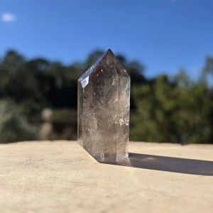 Smoky Quartz Polished Tower with Window