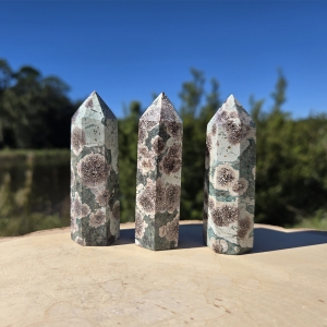 Green Flower Jasper Tower