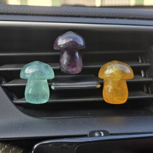 Fluorite Mushroom Car Vent Clip