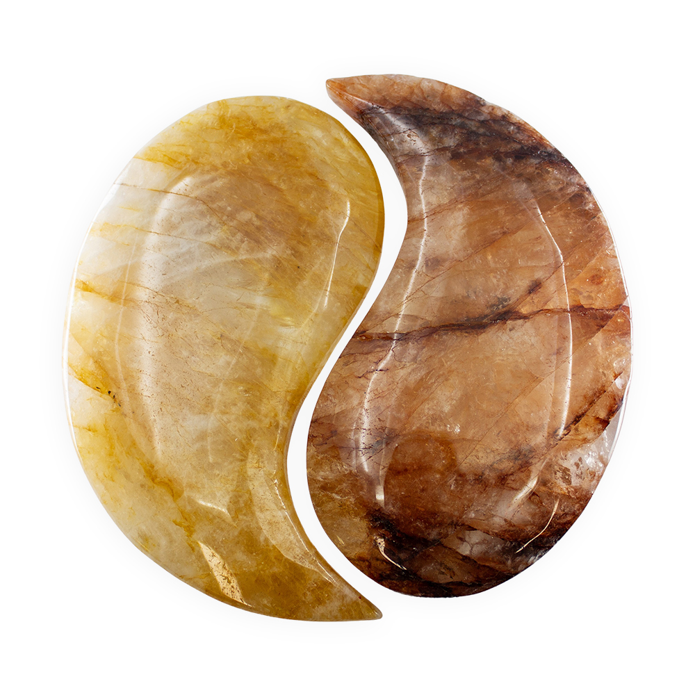 Taijitu Symbol Fire & Healer Quartz with Stand - Image 3