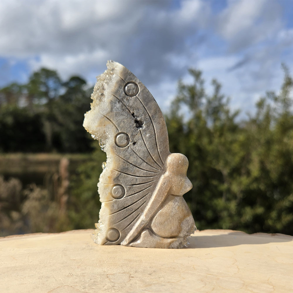 Quartz Butterfly Fairy Carving