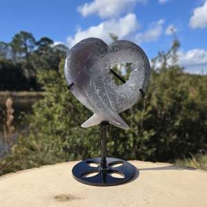 Agate Druzy Angel Wings with Stand