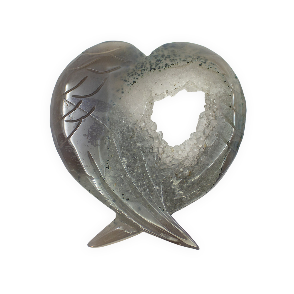 Agate Druzy Angel Wings with Stand - Image 3