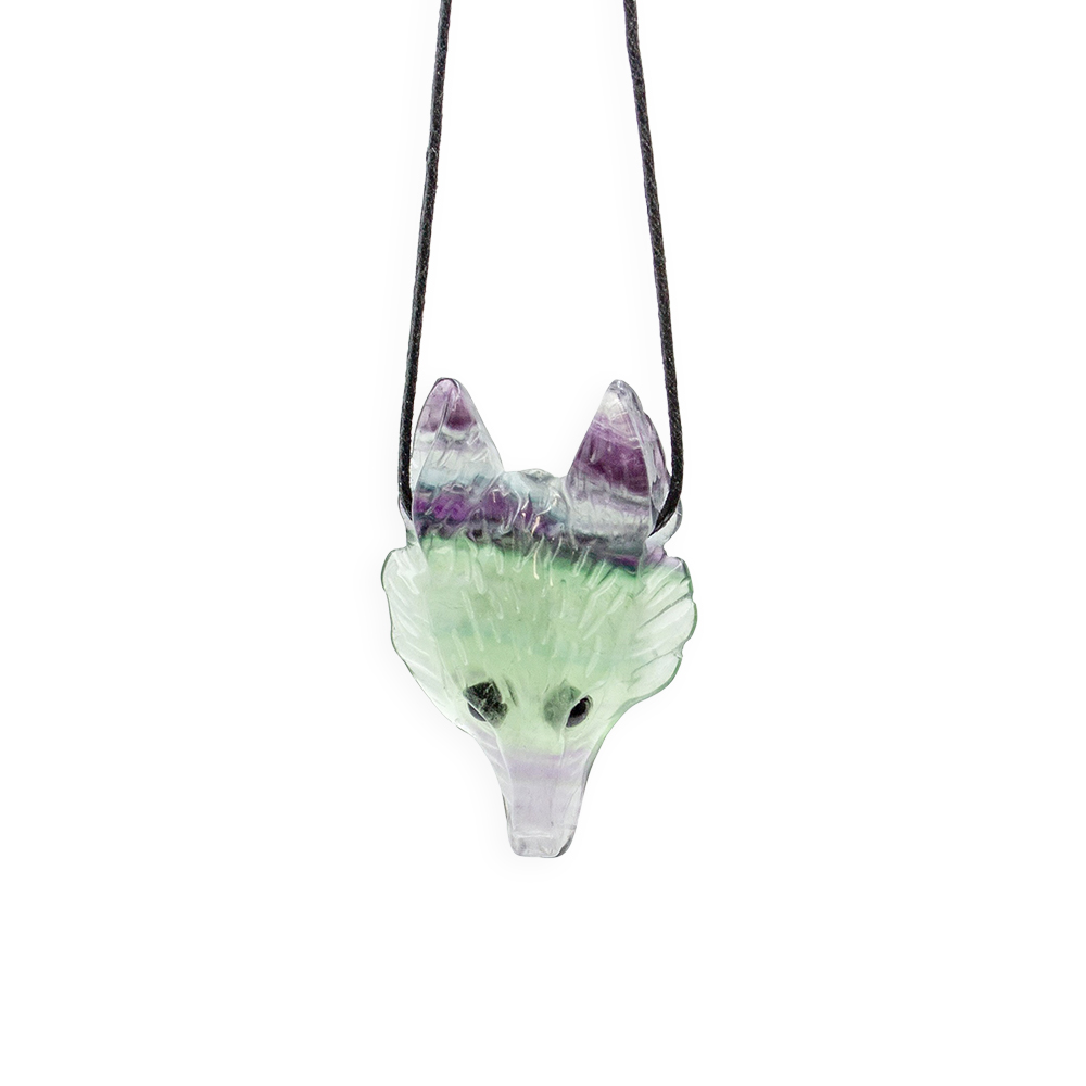 Fluorite Fox Head Pendant - Image 4