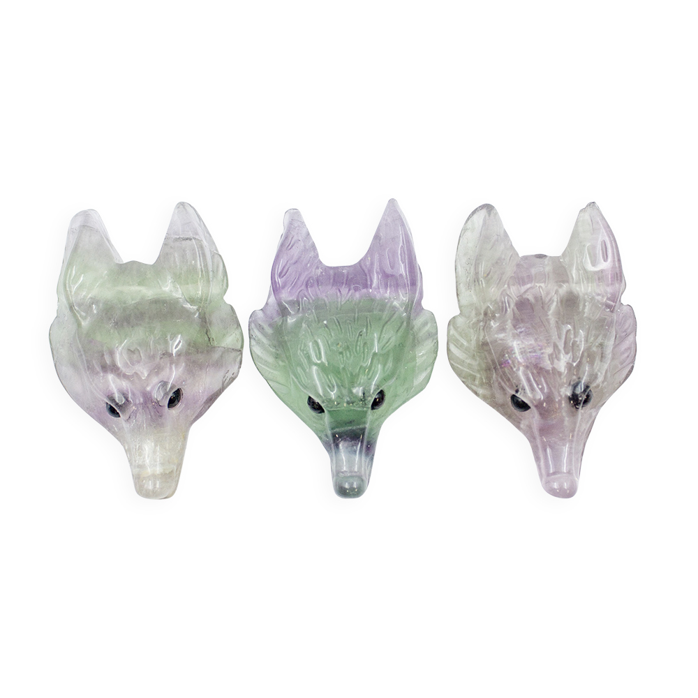 Fluorite Fox Head Pendant - Image 3
