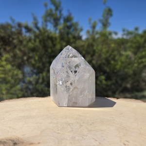 Fire and Ice Quartz Point with Rainbow