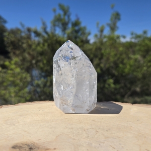 Fire and Ice Quartz Point with Rainbow