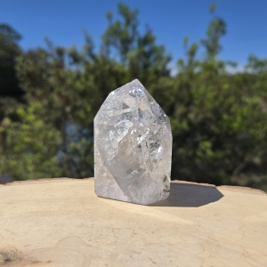 Fire and Ice Isis Quartz Point with Rainbow