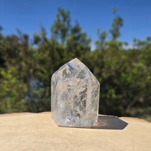 Fire and Ice Quartz Point with Rainbow