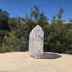 Fire and Ice Quartz Point with Rainbow
