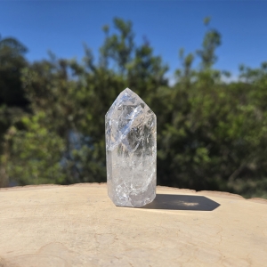Fire and Ice Quartz Point with Rainbow