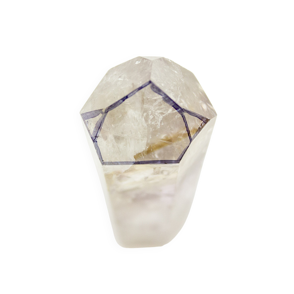 UV Powellite in Amethyst Channeling Quartz Point - Image 5