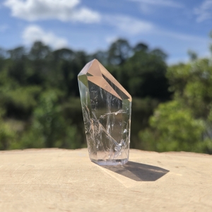 UV Powellite in Amethyst Quartz Point