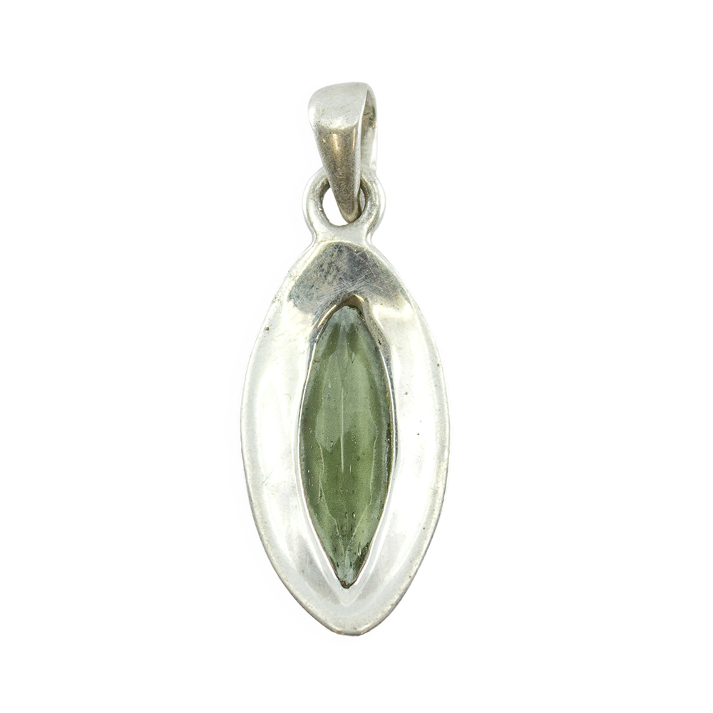 S.S. Moldavite Faceted Pendant - Image 2