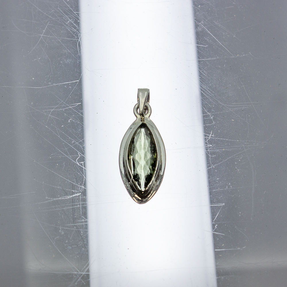 S.S. Moldavite Faceted Pendant - Image 3