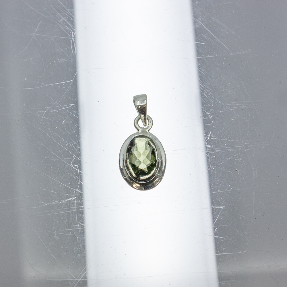 S.S. Moldavite Faceted Pendant - Image 3
