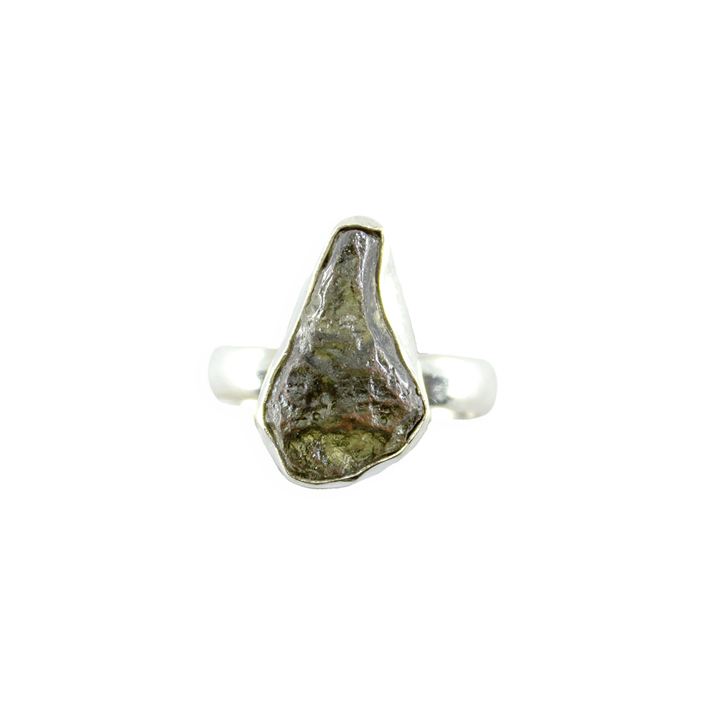 S.S. Moldavite Adjustable Ring