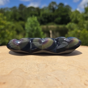 Rainbow Obsidian Triple Heart
