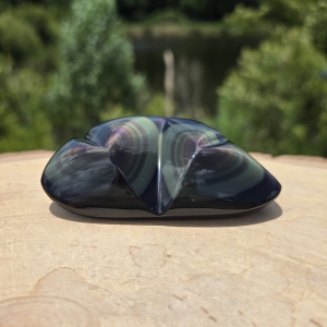 Rainbow Obsidian Double Heart