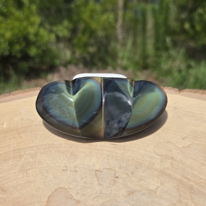 Rainbow Obsidian Double Heart