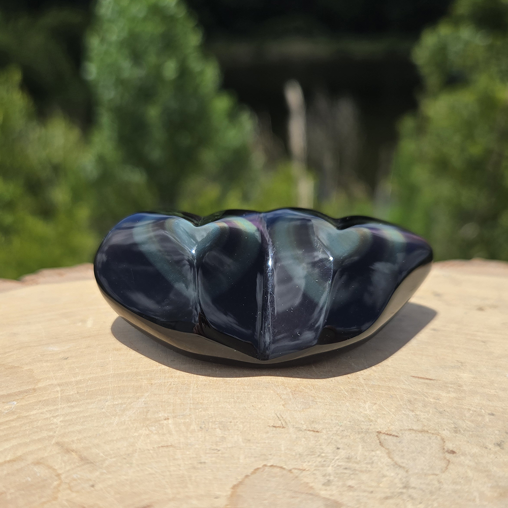 Rainbow Obsidian Double Heart