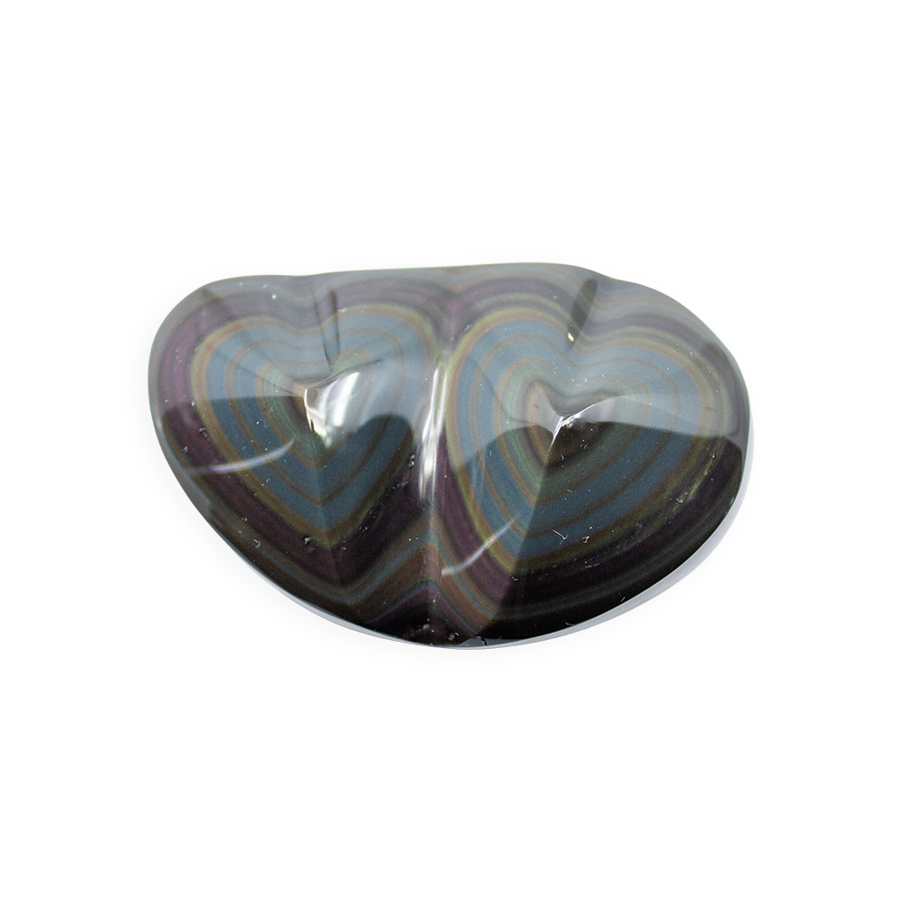 Rainbow Obsidian Double Heart - Image 2