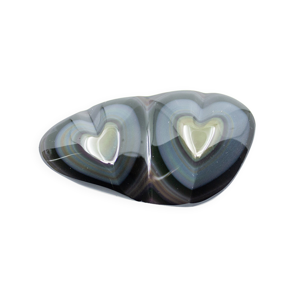 Rainbow Obsidian Double Heart - Image 2