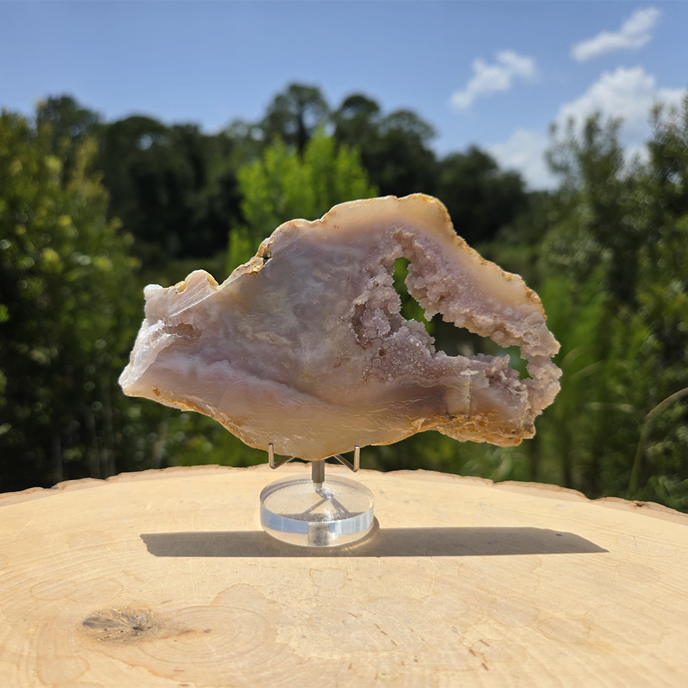 Pink Amethyst Flower Agate Slice