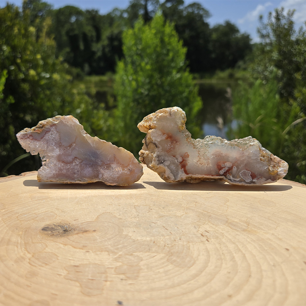 Pink Amethyst Flower Agate Slice