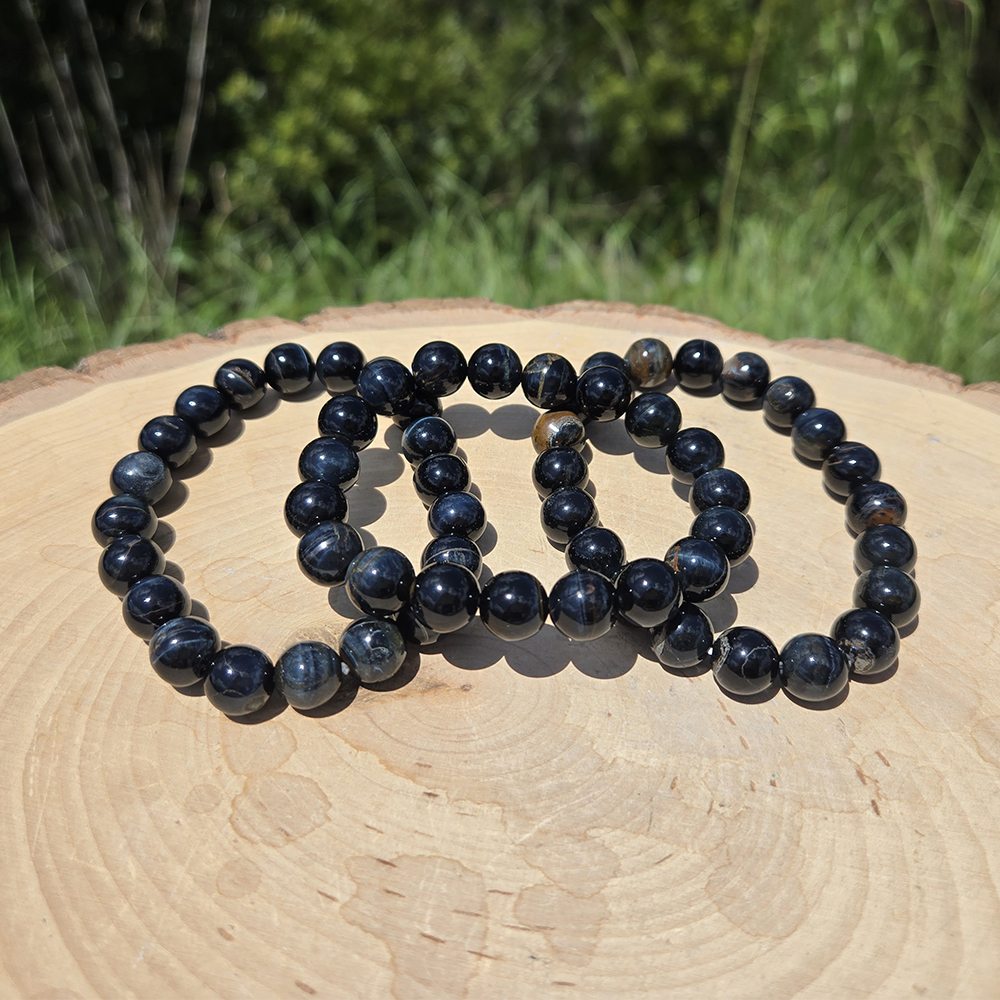 Blue Tiger's Eye Bead Bracelet 10 mm