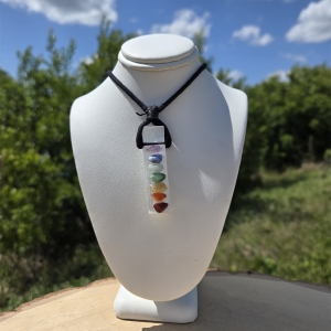Satin Spar Selenite 7 Chakra Necklace