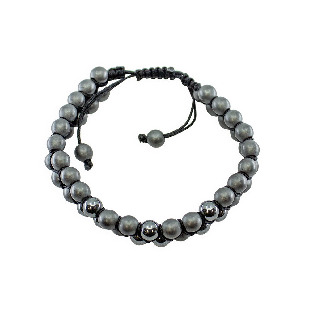 Hematite Double Row Adjustable Bracelet - Image 4