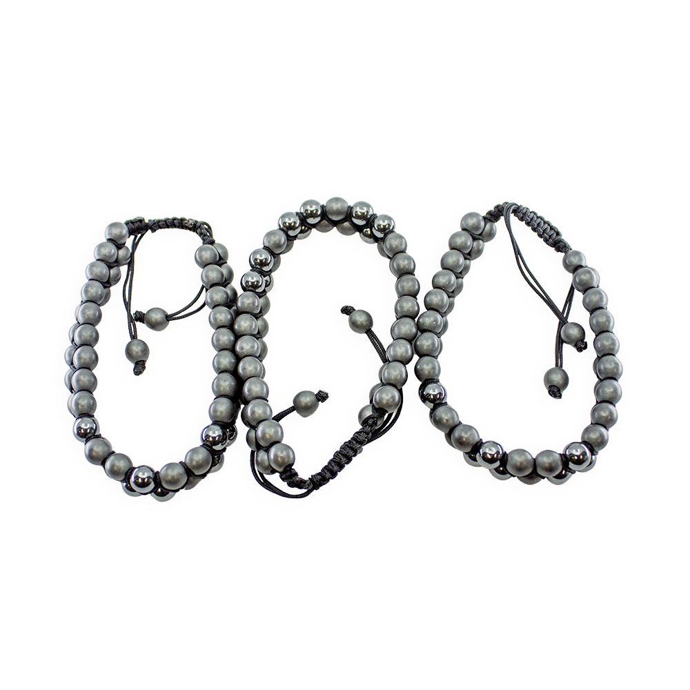 Hematite Double Row Adjustable Bracelet - Image 3