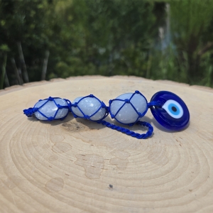 Evil Eye with Angelite Hanging Talisman