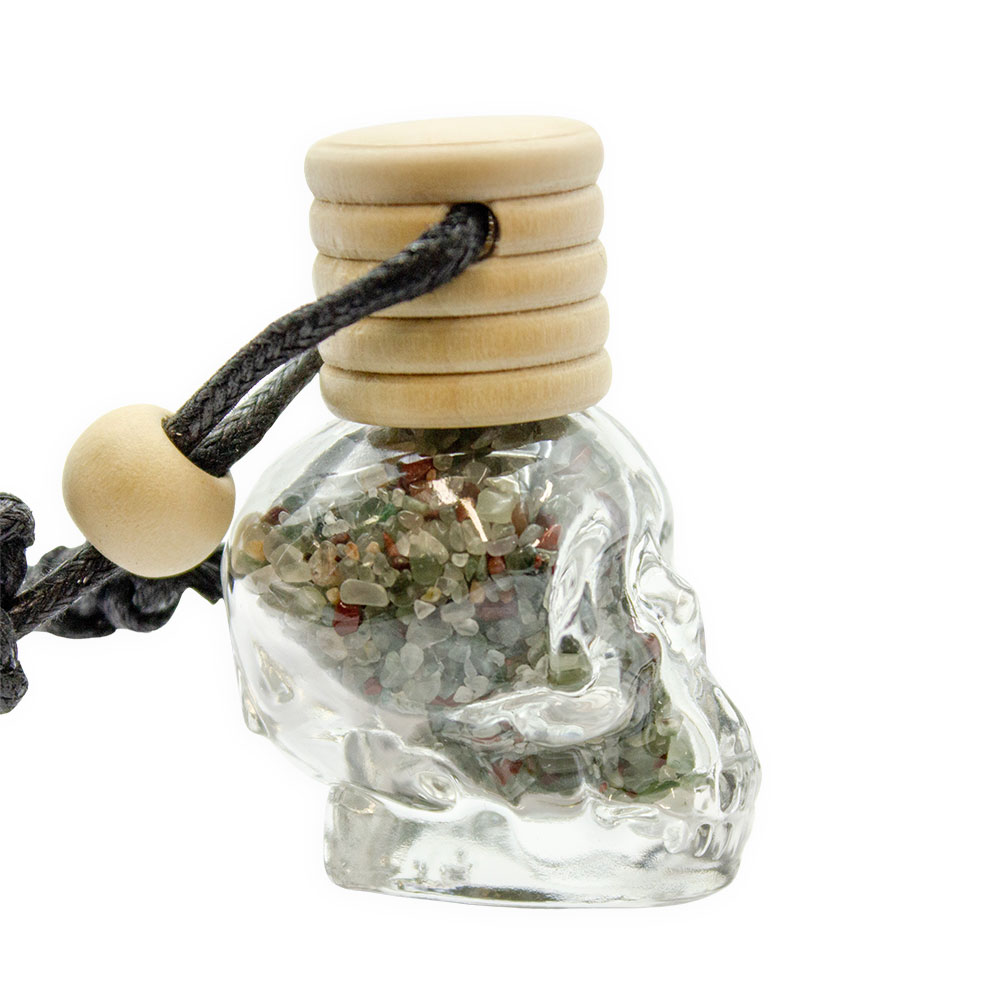 Skull Bottle Neccklace with Bloodstone Chips - Image 2