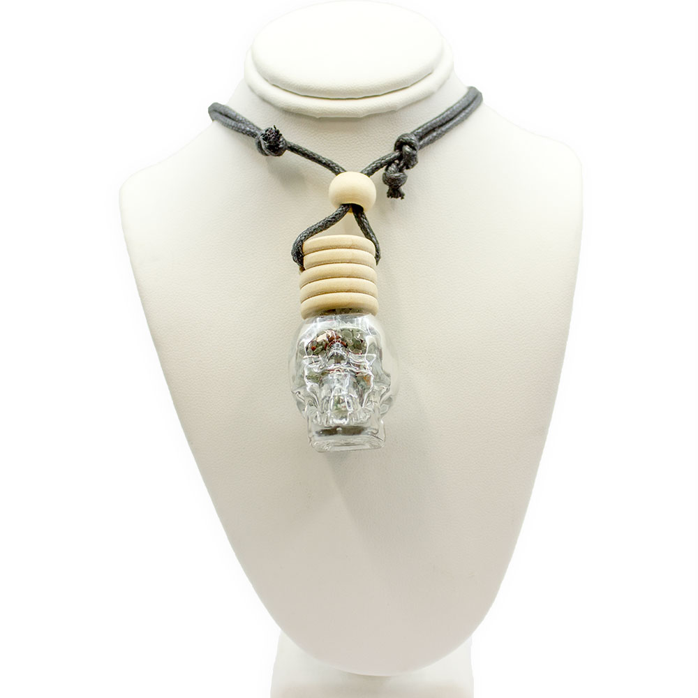 Skull Bottle Neccklace with Bloodstone Chips - Image 4
